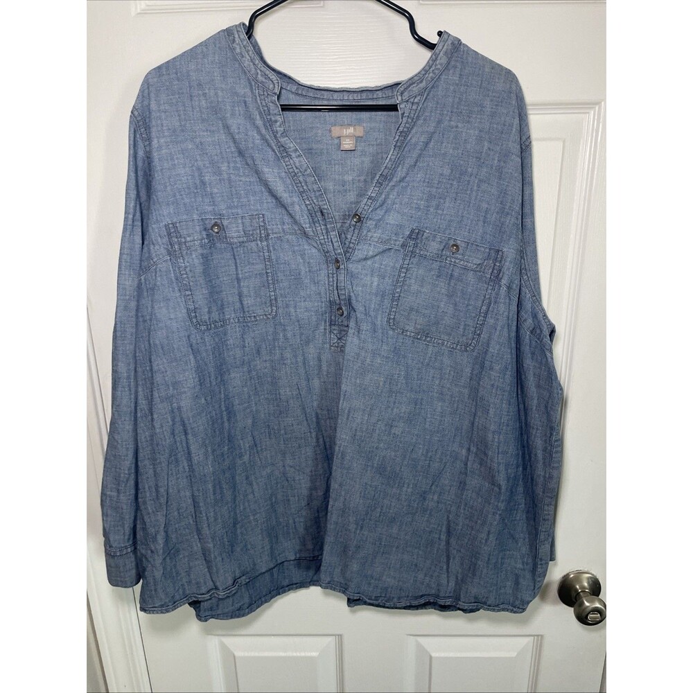J. Jill Chambray Blue Tunic Top
